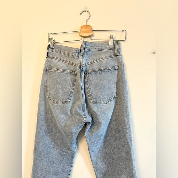 Agolde Criss Cross Blue Wash High Rise Distressed Straight Leg Jeans 26 spring - Picture 5 of 11